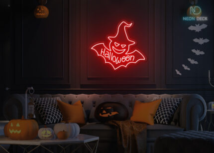 Halloween Bat Neon Sign Red