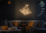 Halloween Bat Neon Sign Warm-White