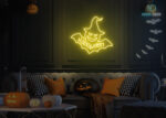 Halloween Bat Neon Sign Yellow