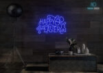 Happy Easter Design LED Neon Sign Dark-Blue