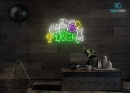 Happy Easter Design LED Neon Sign Multi
