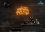 Happy Easter Design LED Neon Sign Orange