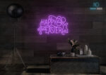 Happy Easter Design LED Neon Sign Purple