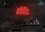 Happy Easter Design LED Neon Sign Red