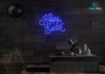 Happy Easter LED Neon Sign Dark-Blue