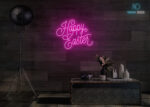 Happy Easter LED Neon Sign Hot-Pink
