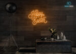 Happy Easter LED Neon Sign Orange