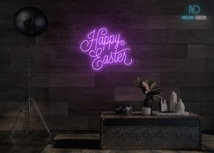 Happy Easter LED Neon Sign Purple