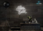 Happy Easter LED Neon Sign White