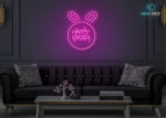 Happy Easter circle and Rabbit Ear Hot-Pink