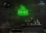 Happy Easter with Eggs Neon Sign Green