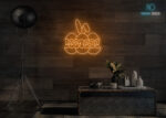 Happy Easter with Eggs Neon Sign Orange