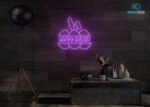 Happy Easter with Eggs Neon Sign Purple