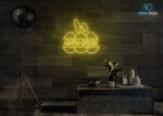 Happy Easter with Eggs Neon Sign Yellow