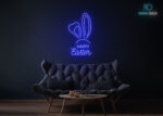 Happy Easter with Rabbit Ears Neon Sign Dark-Blue