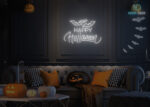 Happy Halloween LED Neon Sign White