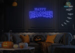 Happy Halloween Neon Sign Dark-Blue