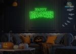Happy Halloween Neon Sign Green