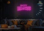Happy Halloween Neon Sign Hot-Pink