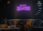 Happy Halloween Neon Sign Purple