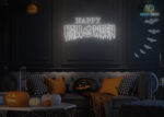Happy Halloween Neon Sign White