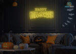 Happy Halloween Neon Sign Yellow