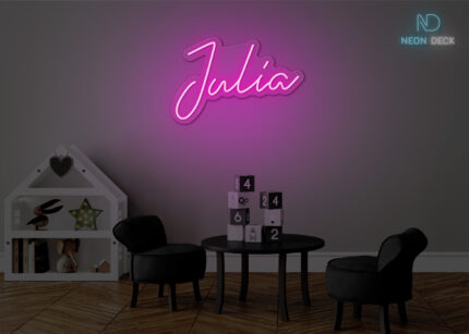 Julia Name Neon Sign Hot-Pink