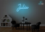 Julia Name Neon Sign Ice-Blue