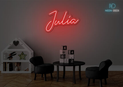 Julia Name Neon Sign Red