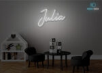 Julia Name Neon Sign White