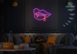 Lips with Dracula Teeth dripping Blood Neon Sign Multi