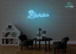 Lithika Name Neon Sign Ice-Blue