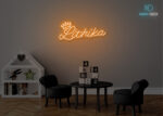 Lithika Name Neon Sign Orange