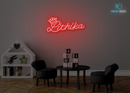 Lithika Name Neon Sign Red