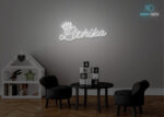 Lithika Name Neon Sign White