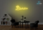 Lithika Name Neon Sign Yellow