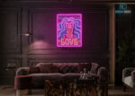 Love Vibes Pop Art LED Neon Sign Hot-Pink