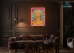 Love Vibes Pop Art LED Neon Sign Orange