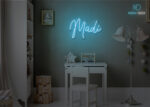 Madi Name Neon Sign Ice-Blue