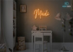 Madi Name Neon Sign Orange