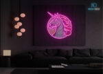 Majestic Unicorn Neon Sign Hot-Pink