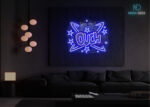 Ouch Comic Burst LED Neon Sign Dark-Blue