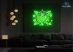Ouch Comic Burst LED Neon Sign Green
