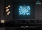 Ouch Comic Burst LED Neon Sign Ice-Blue