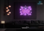Ouch Comic Burst LED Neon Sign Purple
