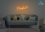 Parshu Name Neon Sign Orange