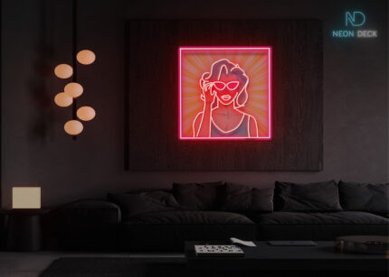 Pop Glam Sunglasses Girl LED Neon Sign Red