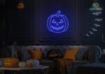 Pumpkin Neon Sign Dark-Blue