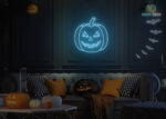 Pumpkin Neon Sign Ice-Blue