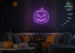 Pumpkin Neon Sign Purple